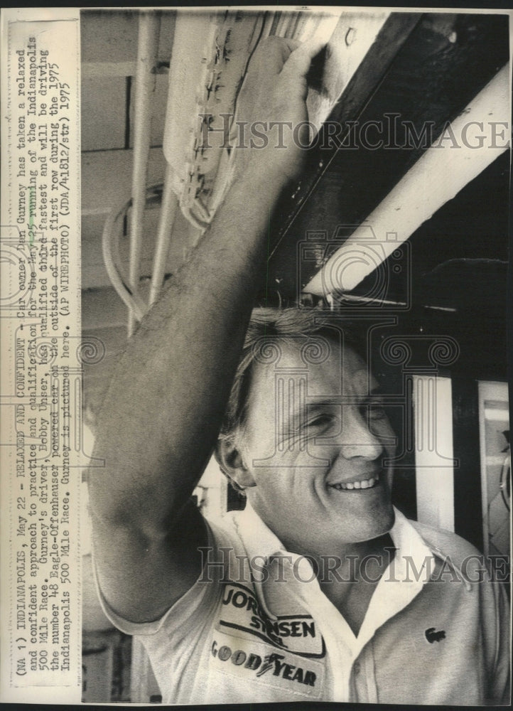 1975 Press Photo Dan Gurney, Car Racing - Historic Images