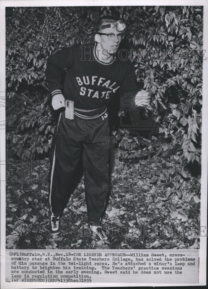 1959 Press Photo William Swett,cross country skier, Buffalo State. - RSH34523 - Historic Images