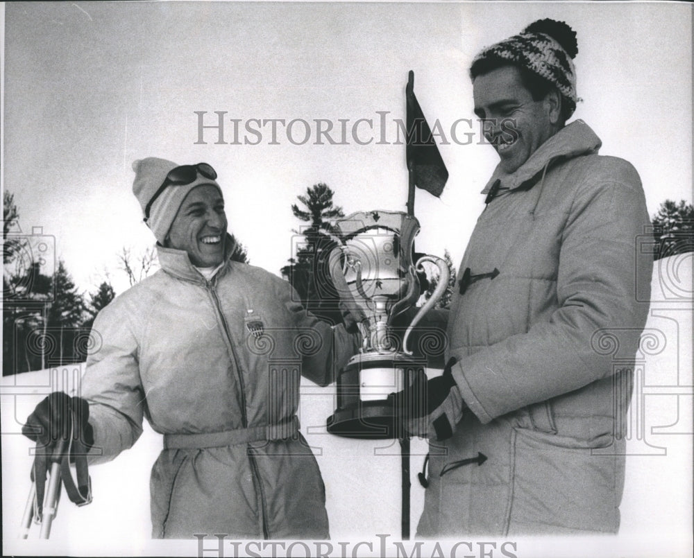 1966 Press Photo Peter Pinkham &amp; Steve Sherlock Attitash Ski Masters Comeptition - Historic Images