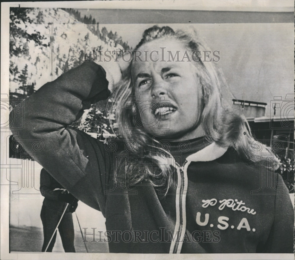 1960 Press Photo Penny Pitou U.S. Olympic Alpine Skiier Silver Medalist Slalom - Historic Images