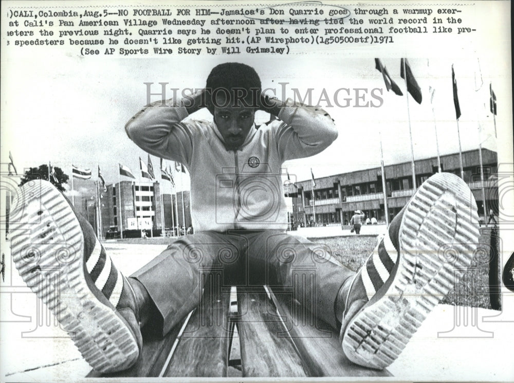 1971 Press Photo Jamaica&#39;s Don Quarrie at Olympics - Historic Images