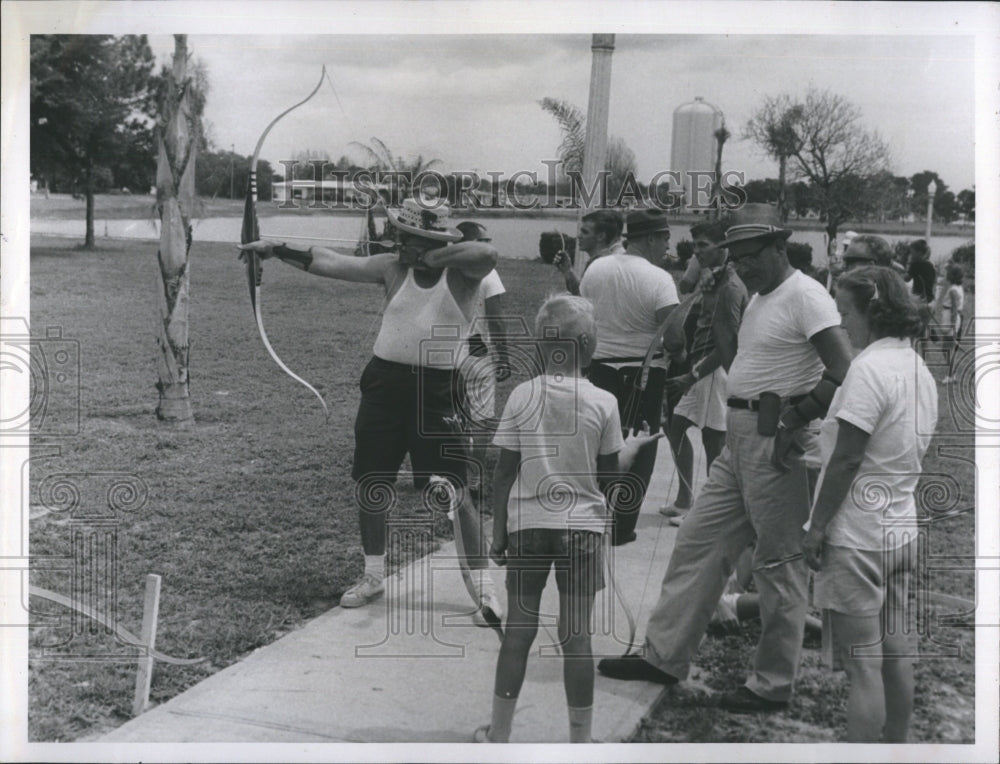 1963 Press Photo Archery Meet Clearwater Crest Lake Park - Historic Images