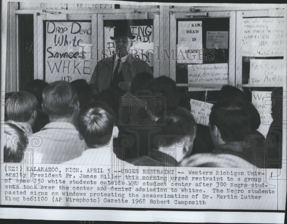 1968 Press Photo Western Mich University Pres James Miller - RSH35331 - Historic Images