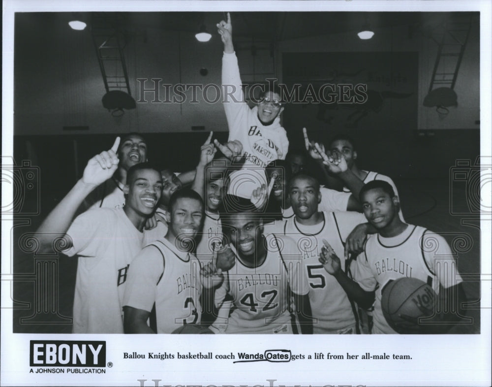 Press Photo Ballou High School Basketball Coach Wanda Oates Team - Historic Images