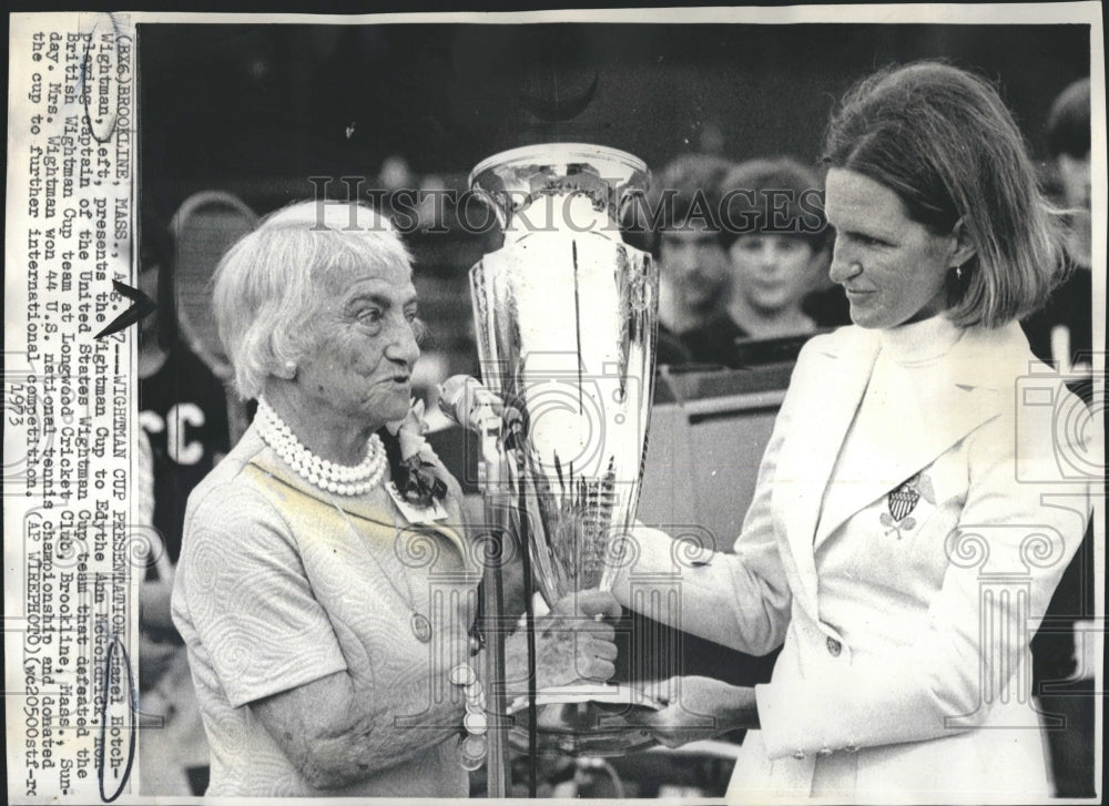 1973 Press Photo Wightman Cup Hazel Hotch Edythe Ann McGoldrick Team - Historic Images