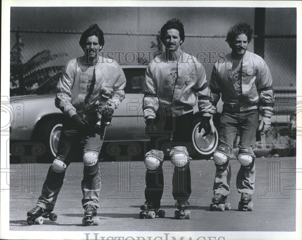 1983 Press Photo Dan Bill Dave Helwig cross country skate benefit American Heart - Historic Images