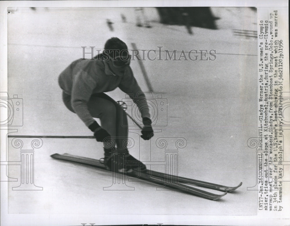 1956 Gladys Werner, US Women's Olympic Skier.-Historic Images