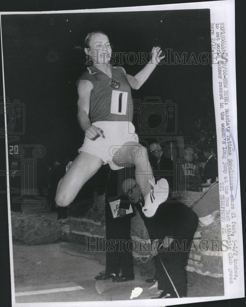 1966 Press Photo Tatiana Schelkanova Set World Record in Women&#39;s High Jump - Historic Images