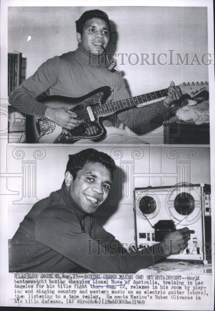 1969 Press Photo Lionel Rose of Australia World Bantamweight Boxing Champion. - Historic Images