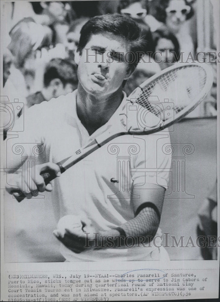 1963 Press Photo Charles Pasarell National Clay Court Tennis Tournament - Historic Images