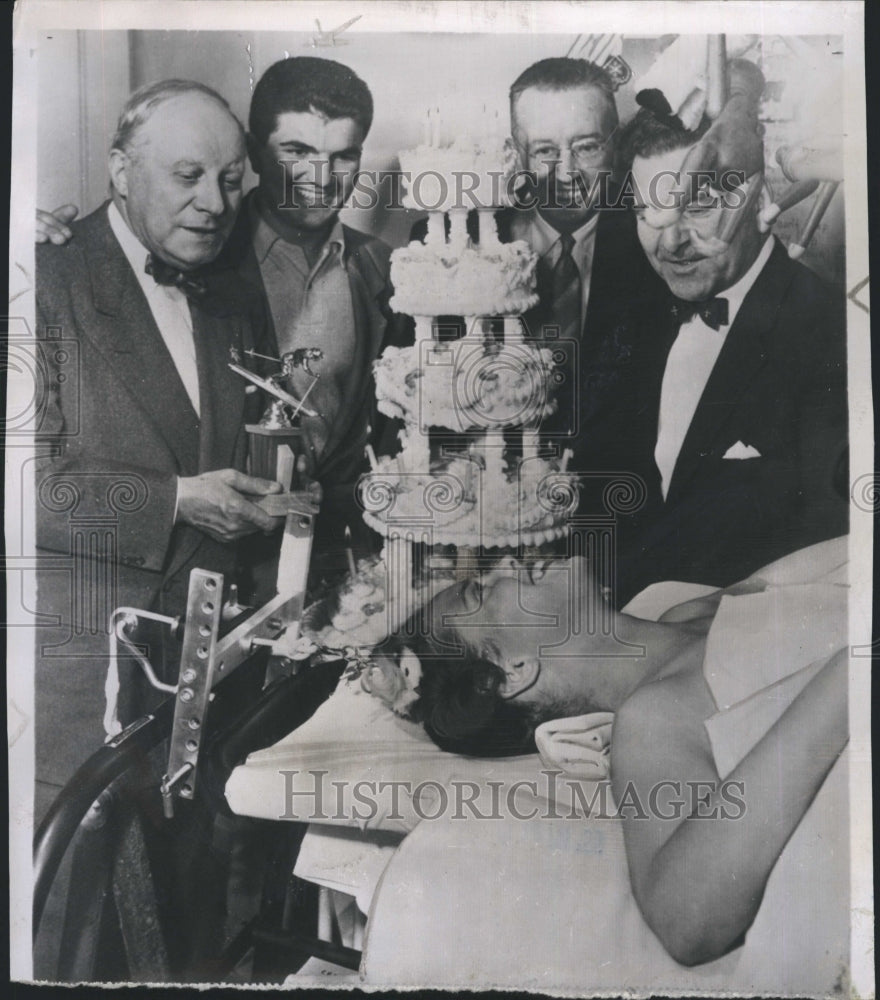 1955 Press Photo Jill Kinmont Bishop Birthday Party, Earl Glade &amp; Adiel Stewart - Historic Images