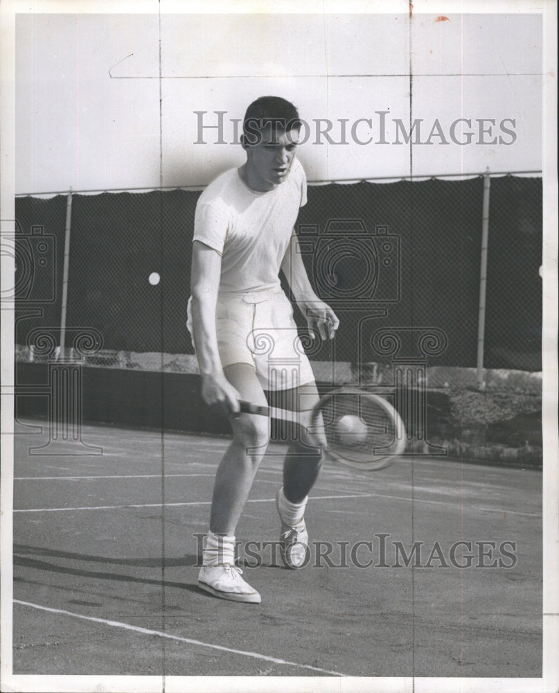 1956 Press Photo Carry MacKay Is A Giant On The Tennis Courts Later Became USA - Historic Images