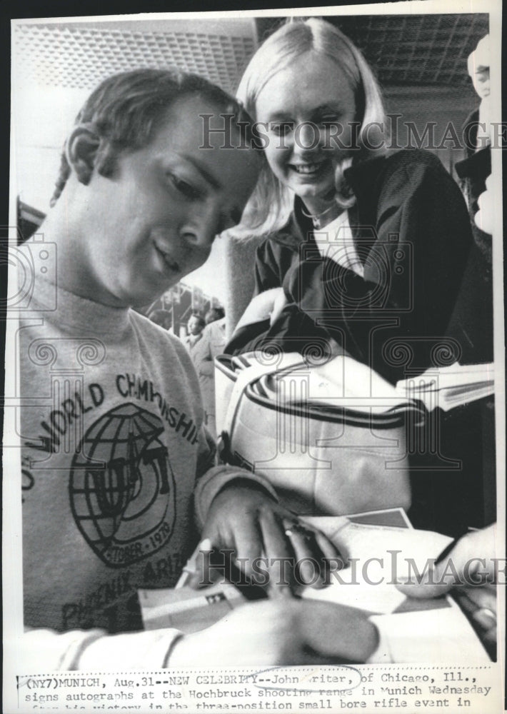 1972 Press Photo John Writer American Sports Shooter - Historic Images