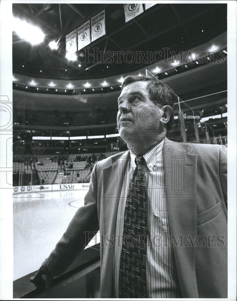 1995 Press Photo Harry Sinden coach,  president for the Boston Bruins NHL hockey - Historic Images