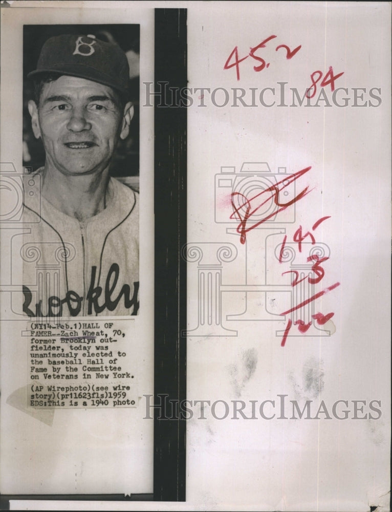 1949 Press Photo Zach What Brooklyn New York outfielder Baseball Hall of Fame - Historic Images