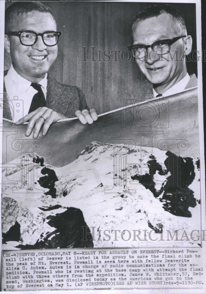 1963 Press Photo Richard Pownall To Climb Mt Everst With Group With Allen C Autn - Historic Images