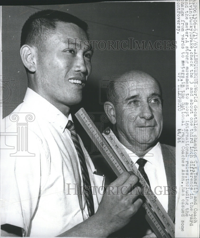 1963 Press Photo World Decathlon Champion C.K. Yang - Historic Images