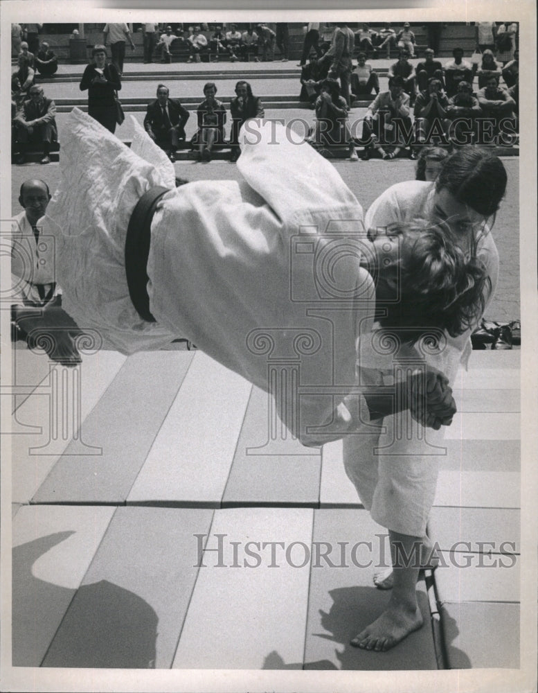 1972 Press Photo Judo Flip Demonstration In Boston MA Town Square - RSH36867 - Historic Images