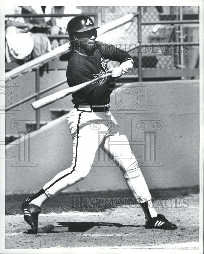 Press Photo Baseball Player Geronimo Berroa Atlanta Braves - RSH36933 - Historic Images