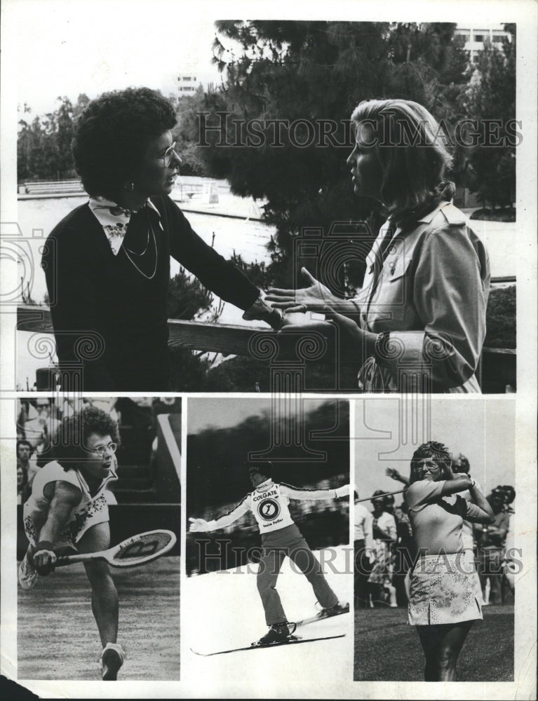 1975 Press Photo Billie Jean King Donna De Varona - Historic Images