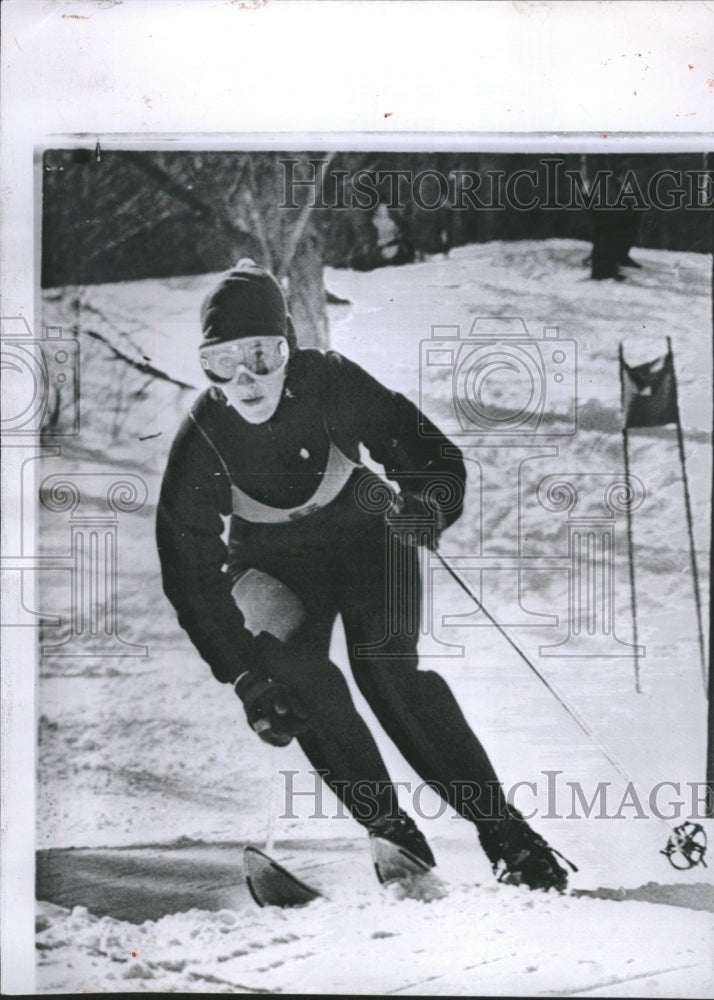 1959 Press Photo Betsy Snite First Women&#39;s Giant Slalom Race Olympic Try-Outs - Historic Images