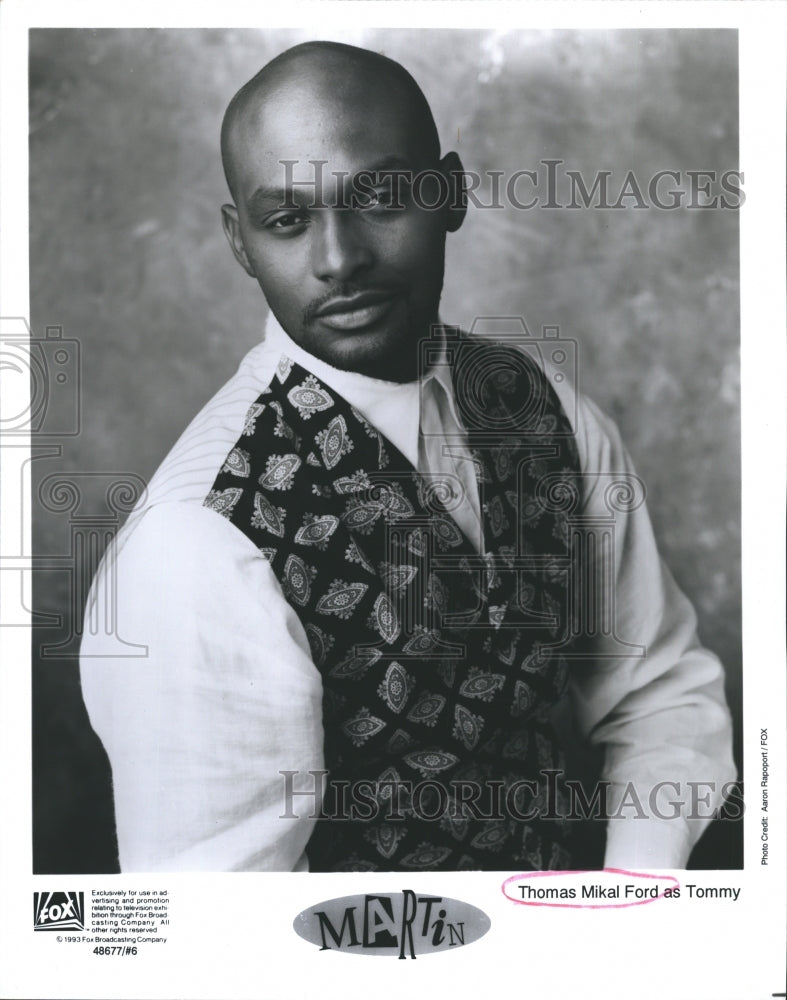 1993 Press Photo Actor Thomas Mikal Ford on &quot;Martin&quot; FOX TV Show - Historic Images