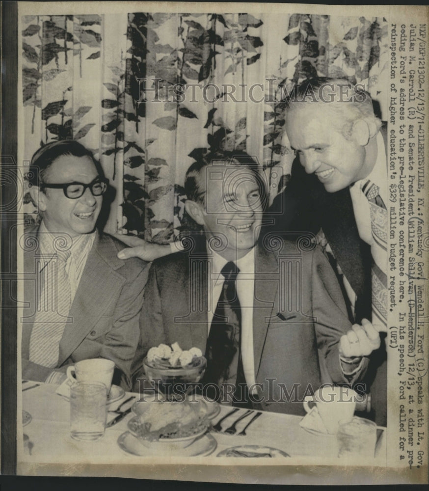 1971 Press Photo Politician Wendell Ford &amp; Julian Carroll, William Sullivan - Historic Images