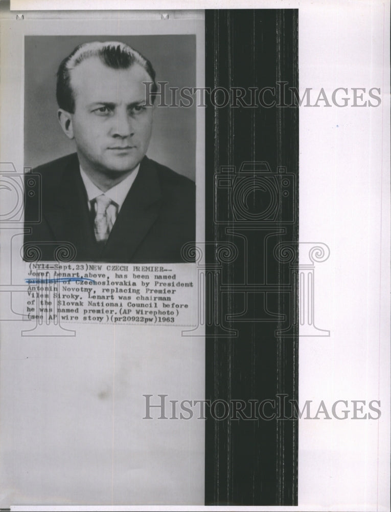 1963 Press Photo Josef Benart name Premier of Czechoslovakia - RSH37551 - Historic Images