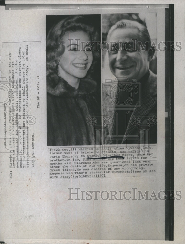 1971 Tina Livancis marries Stavros Miarchos-Historic Images