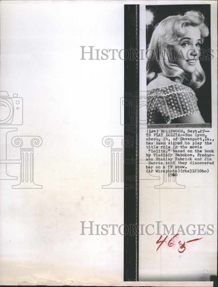 1960 Press Photo Sue Lyon American Actress. - Historic Images