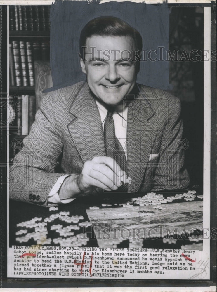 1953 Press Photo U.S. Senator Henry Cabot Lodge - RSH38177 - Historic Images