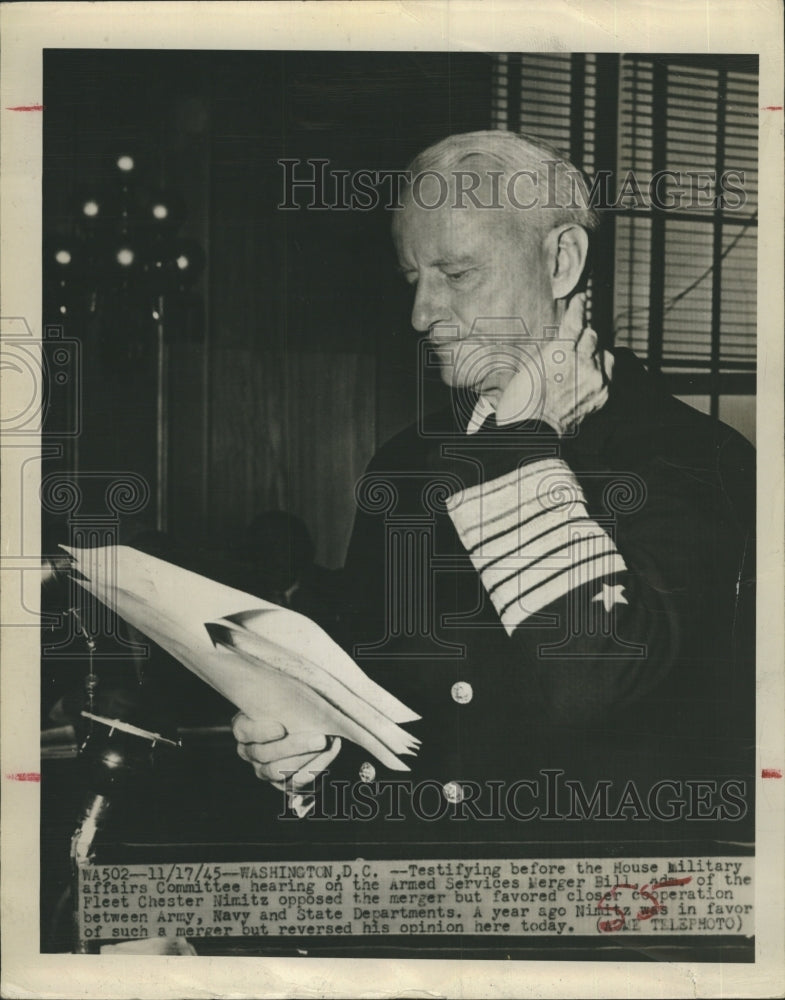 1945 Press Photo Merger Bill Army Navy Official. - RSH38275 - Historic Images