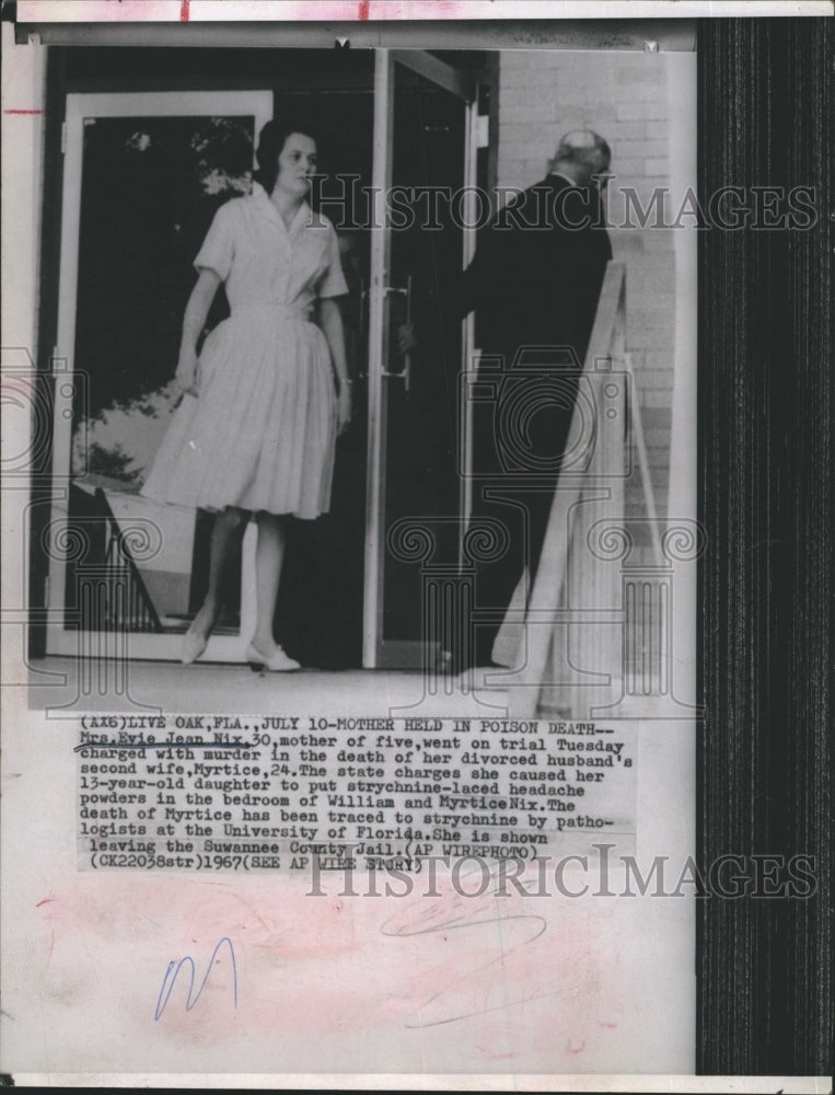 1957 Press Photo Mrs. Evie Jean charged for murder. - RSH38413 - Historic Images