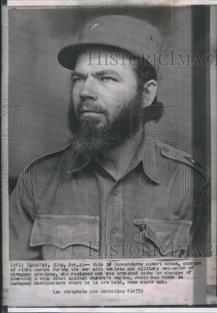 1959 Press Photo Commandant Rubet Matos - Historic Images