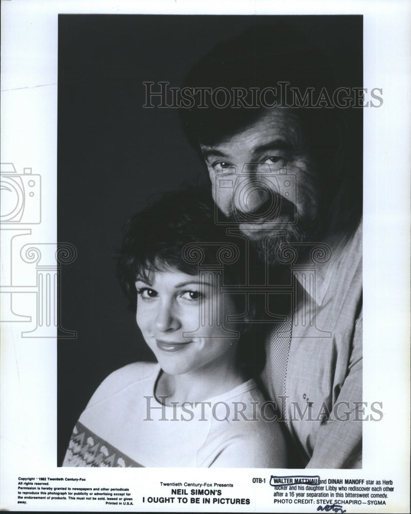 1982 Press Photo Walter Matthau and Dinah Manoff in "I Ought to be in Pictures" - Historic Images