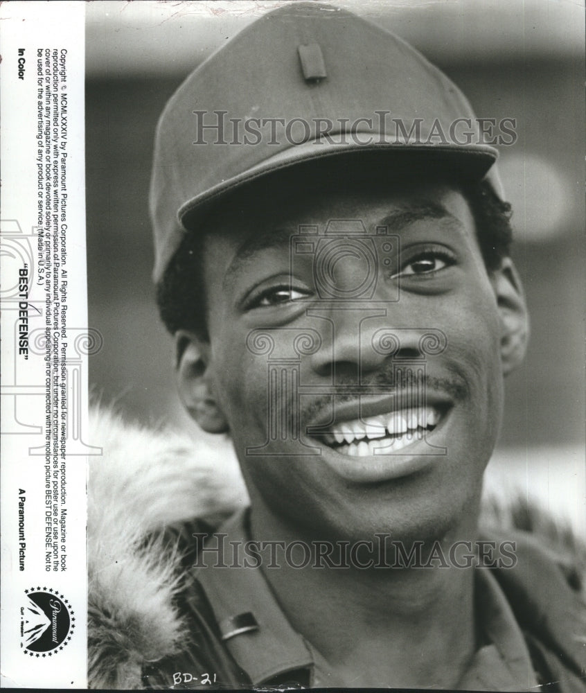 1984 Press Photo Eddie Murphy as Lt. Landry in Paramount Picture's Best Defense". - Historic Images