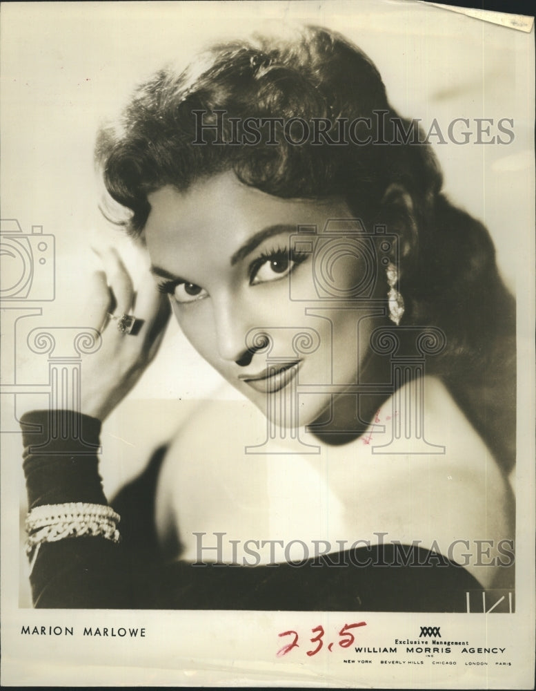 1963 Press Photo Actress and Singer Marion Marlowe - RSH38887 - Historic Images