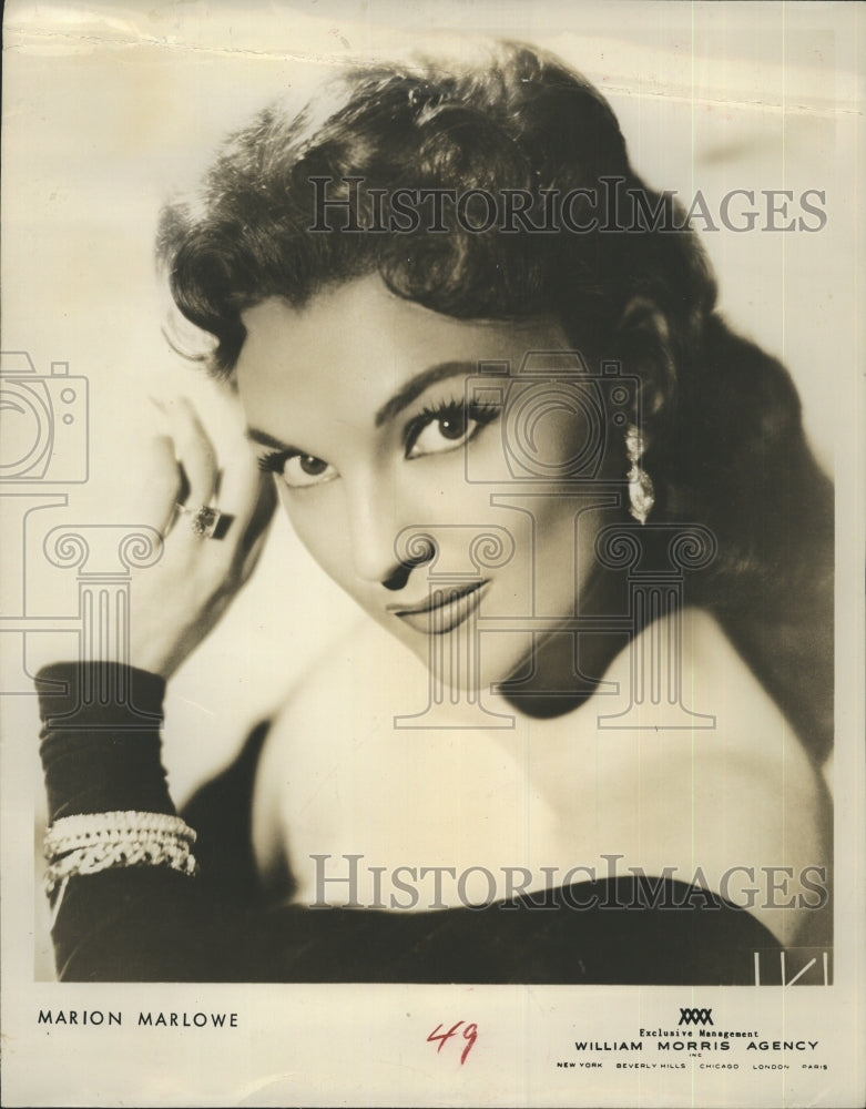 1963 Press Photo Marion Marlowe, actress and singer - RSH38889 - Historic Images