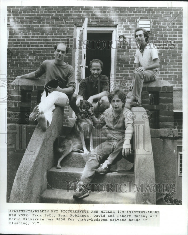 1983 Press Photo Eva Robinson(fromleft) David and Robert Cohen and David Silverm - Historic Images