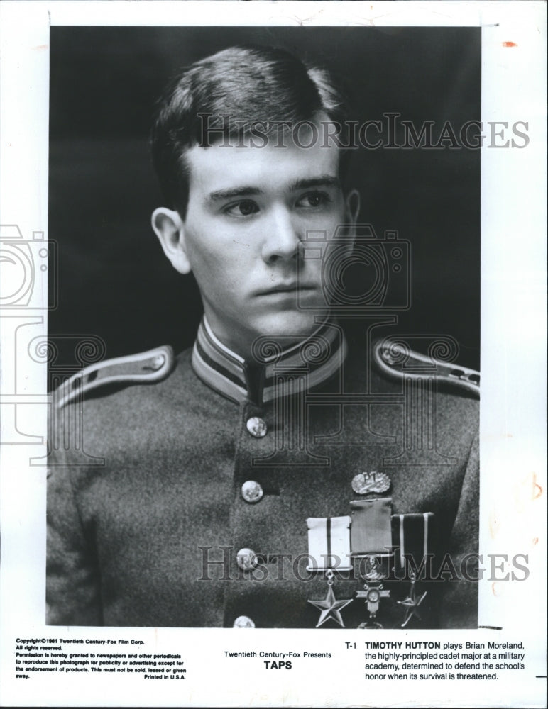 1981 Press Photo Timothy Hutton as Brian Moreland in &quot;Taps&quot; - Historic Images