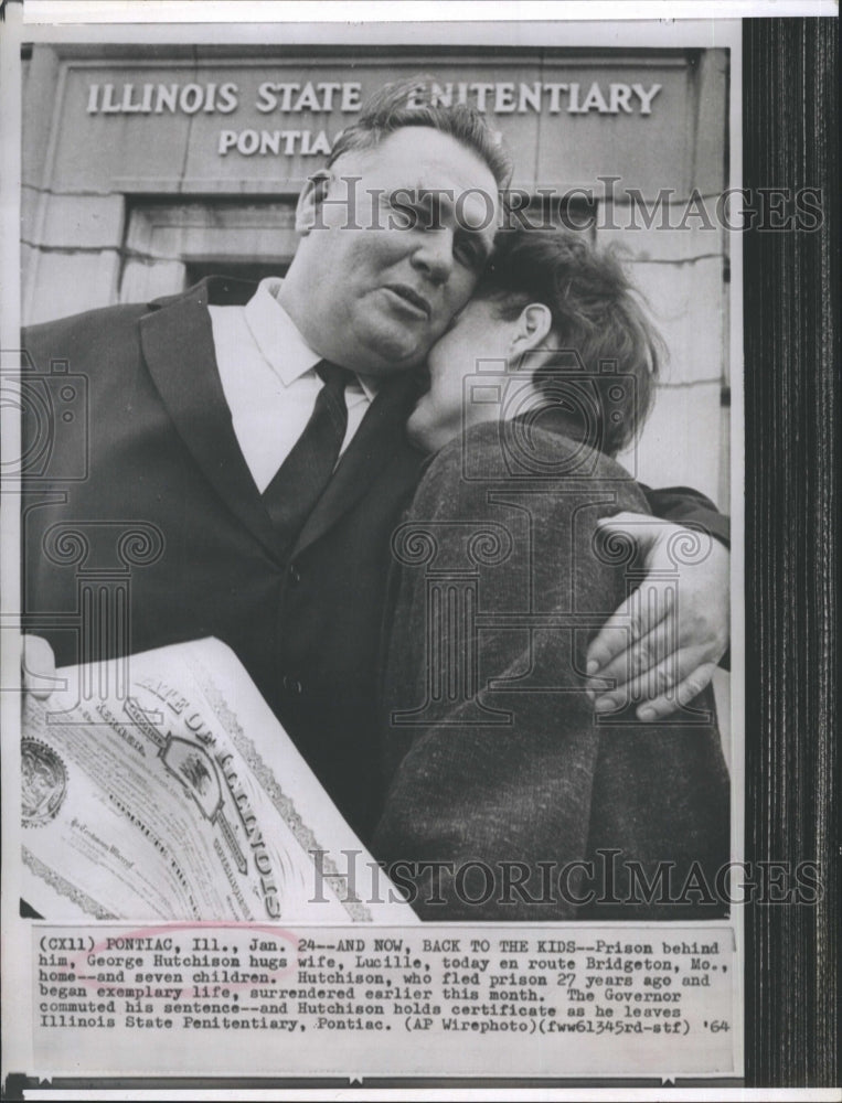 1964 Press Photo George Hutchison after release from IL State Penitentiary - Historic Images