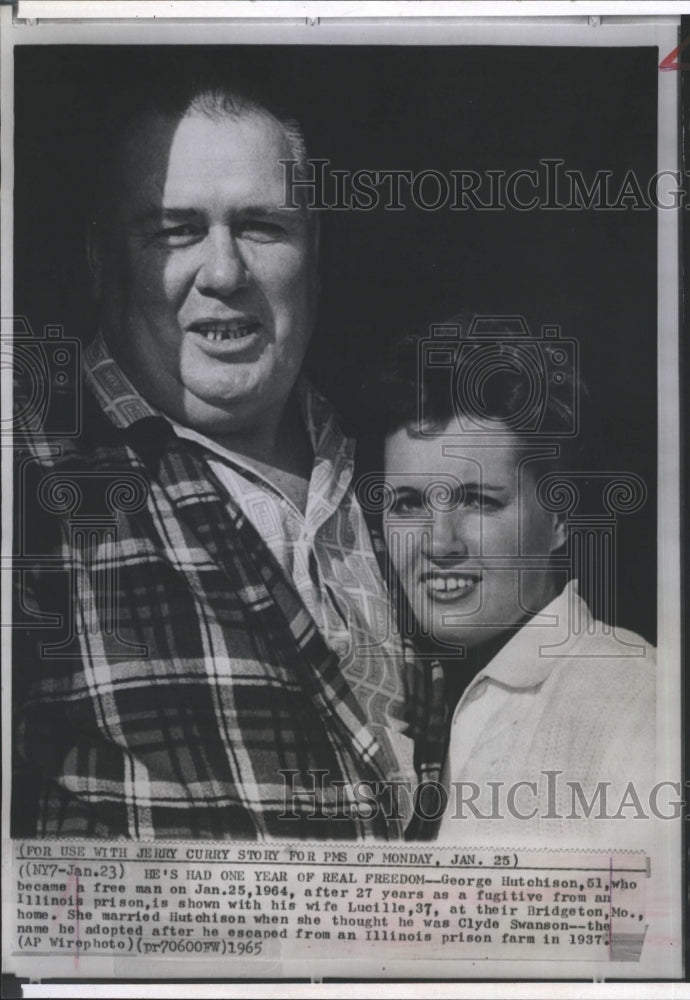 1965 Press Photo George Hutchison at home after after 27 years as a fugitive - Historic Images