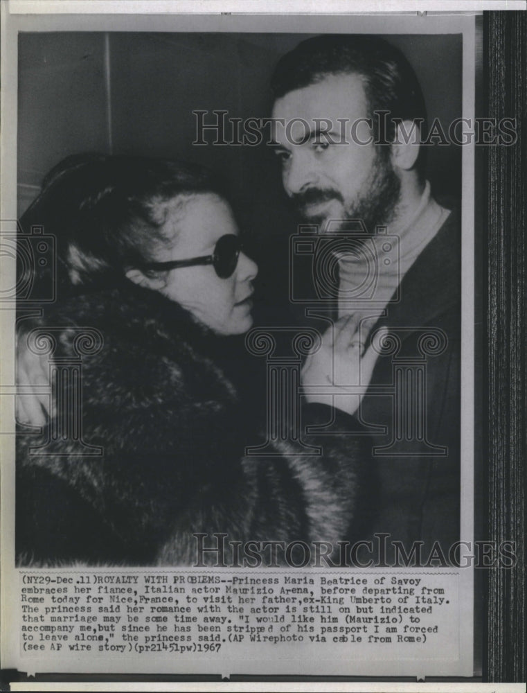 1967 Press Photo Princess Maria Beatrice of Savoy with her fiancee - RSH39281 - Historic Images