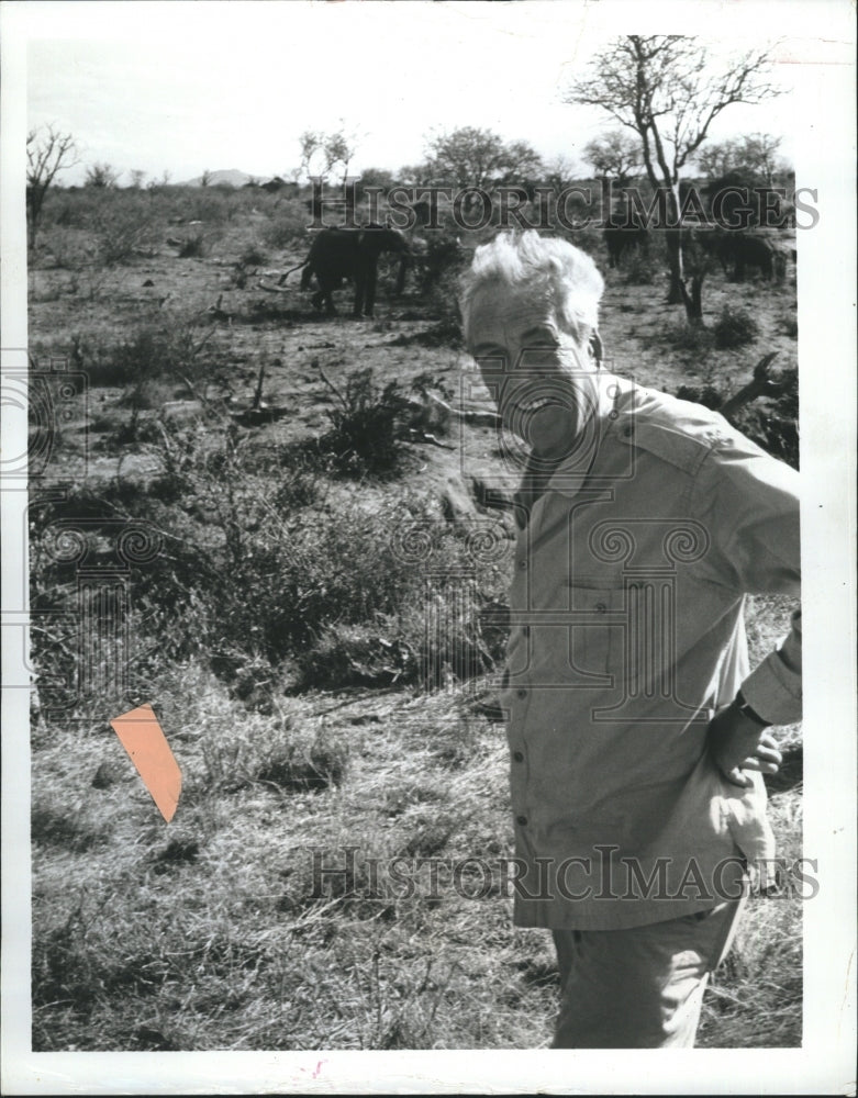 1971 Press Photo John Huston on "The American Sportsman" - Historic Images