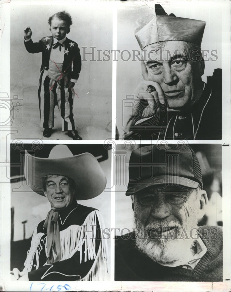 1983 Press Photo Director John Huston in various images - Historic Images