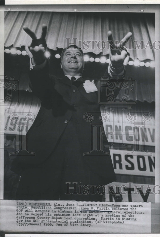 1966 Press Photo James D. Martin Congressman Elections Jefferson County - Historic Images