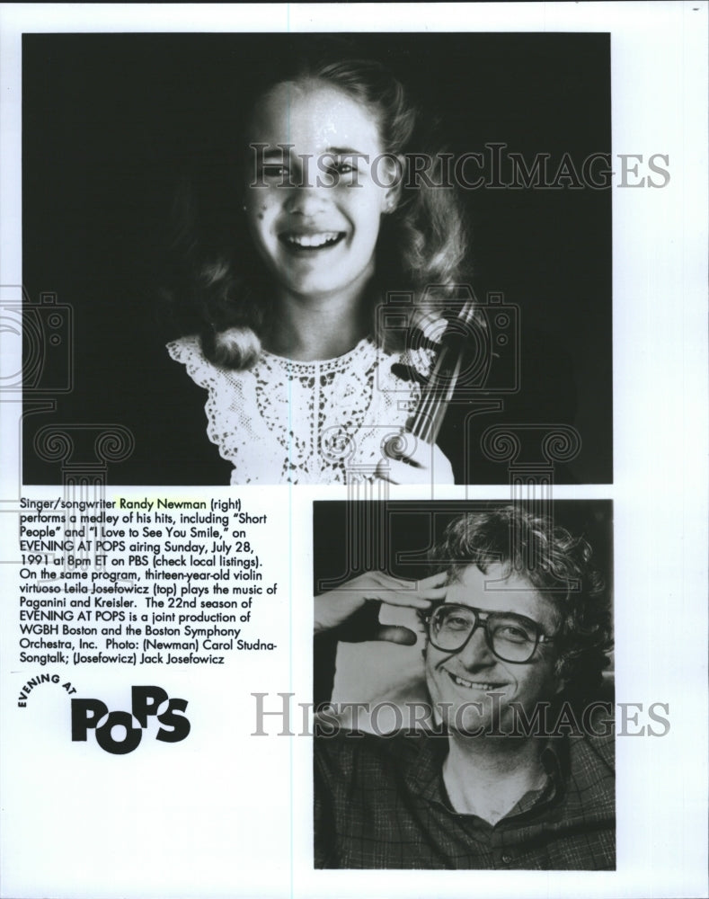 1991 Press Photo Scott Newman Leila Josefowicz Evening at Pops - RSH39625 - Historic Images