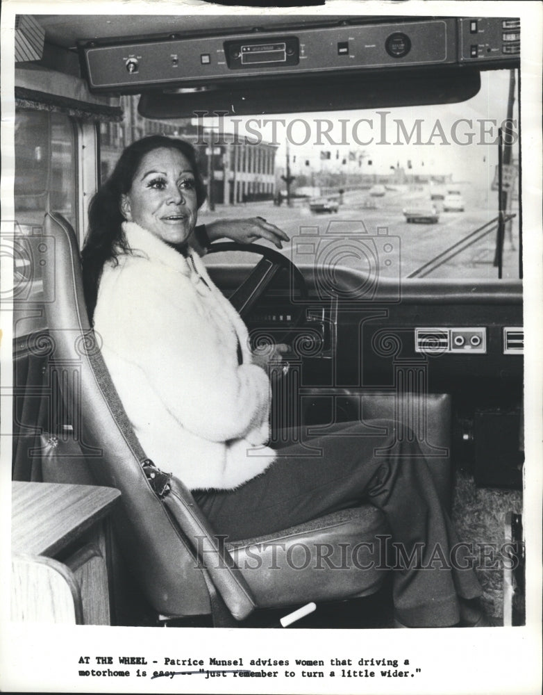 1973 Press Photo Patrice Munsel Driving Motor Home - RSH39791 - Historic Images