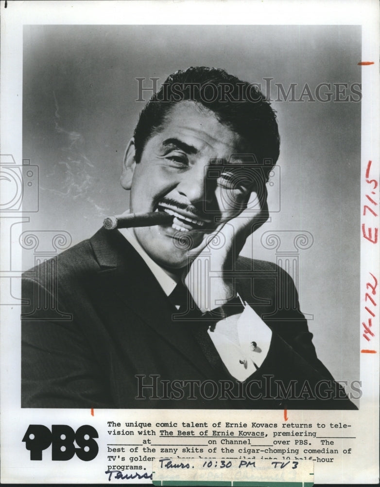 1979 Press Photo Comedian Ernie Kovacs PBS - Historic Images