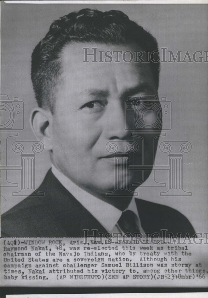 1966 Press Photo Raymond Nakai Tribal Chairman of Navajo Indians. - Historic Images